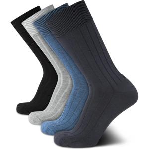 imageCalvin Klein Mens Crew Socks  4 Pack Lightweight Combed Cotton Blend Dress Socks  Breathable Socks for Men 712Blue Texture
