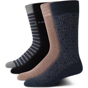 imageCalvin Klein Mens Crew Socks  4 Pack Lightweight Combed Cotton Blend Dress Socks  Breathable Socks for Men 712Dark Denim Multi