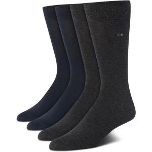 imageCalvin Klein Mens Crew Socks  4 Pack Lightweight Combed Cotton Blend Dress Socks  Breathable Socks for Men 712GreyNavy