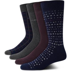 imageCalvin Klein Mens Crew Socks  4 Pack Lightweight Combed Cotton Blend Dress Socks  Breathable Socks for Men 712Navy Multi