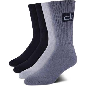 imageCalvin Klein Mens Crew Socks  4 Pack Performance Cushion Comfort MidCalf Crew Socks  Athletic Socks for Men Sizes 712Blue Multi