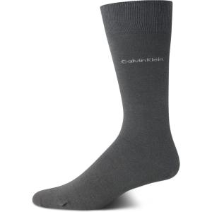 imageCalvin Klein Mens Dress Socks  1 Pair Soft Cotton Crew Socks  Breathable Dress Work Socks for Men Sizes 712 Size 712 Graphite Heather