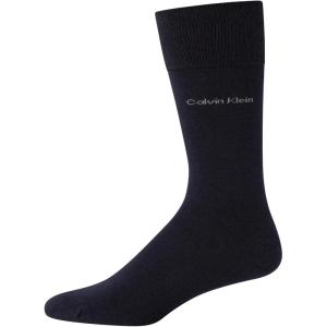 imageCalvin Klein Mens Dress Socks  2 Pairs Egyptian Cotton Blend Comfort Stay Up Cuff Crew Socks for Men 712Navy