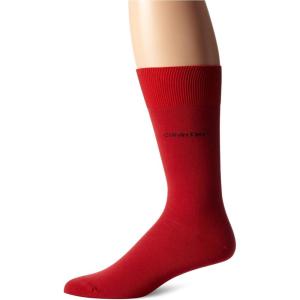 imageCalvin Klein Mens Dress Socks  2 Pairs Egyptian Cotton Blend Comfort Stay Up Cuff Crew Socks for Men 712Red