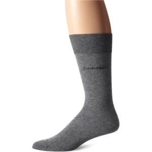 imageCalvin Klein Mens Dress Socks  2 Pairs Egyptian Cotton Blend Comfort Stay Up Cuff Crew Socks for Men 712Salt N Pepper