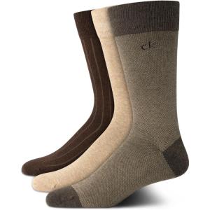 imageCalvin Klein Mens Dress Socks  3 Pack Patterned Crew SocksNeutral Assorted