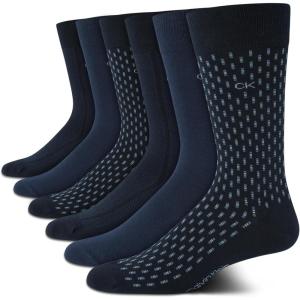 imageCalvin Klein Mens Dress Socks  6 Pairs Classic Comfort Stay Up Cuff Mixed Pattern  Dress Socks for Men 712Navy Combo