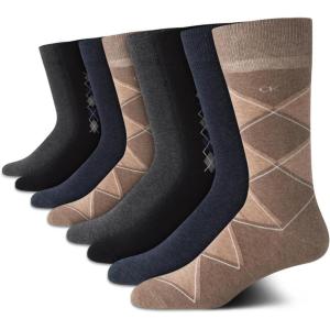 imageCalvin Klein Mens Dress Socks  8 Pack Breathable Cotton Mid Crew Socks  Casual Long Work Socks for Men Sizes 712Brown Heather Assorted