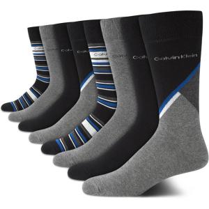 imageCalvin Klein Mens Dress Socks  8 Pack Breathable Cotton Mid Crew Socks  Casual Long Work Socks for Men Sizes 712GreyBlue Multi