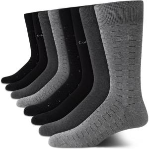 imageCalvin Klein Mens Dress Socks  8 Pack Breathable Cotton Mid Crew Socks  Casual Long Work Socks for Men Sizes 712Heather Grey