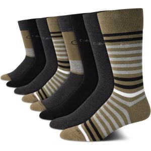 imageCalvin Klein Mens Dress Socks  8 Pack Breathable Cotton Mid Crew Socks  Casual Long Work Socks for Men Sizes 712Kalamata