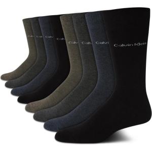 imageCalvin Klein Mens Dress Socks  8 Pack Breathable Cotton Mid Crew Socks  Casual Long Work Socks for Men Sizes 712OliveDenimBlack
