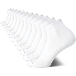 imageCalvin Klein Mens High Quarter Socks  12 Pack Breathable Soft Cushion Mini Crew Athletic Socks for Men Shoe Size 6125All White