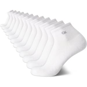imageCalvin Klein Mens High Quarter Socks  12 Pack Breathable Soft Cushion Mini Crew Athletic Socks for Men Shoe Size 6125Pure White