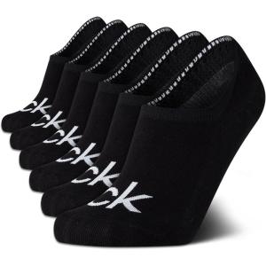 imageCalvin Klein Mens Liner Socks  6 Pack Cushioned NonSlip No Show Sneaker Loafer Socks  Ultra Low Cut Socks for Men 712Pure Black Logo