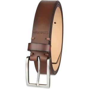 imageCalvin Klein Mens Modern Dress Minimalist Belt with Classic Harness BuckleCognac