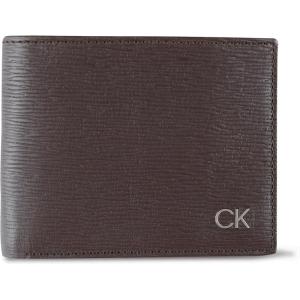 imageCalvin Klein Mens RFID Leather Minimalist Bifold WalletBrown River Print