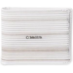 imageCalvin Klein Mens RFID Leather Minimalist Bifold WalletWhite Textured