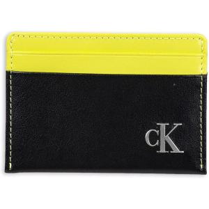 imageCalvin Klein Mens RFID Leather Slim Minimalist Card Case Wallet SetsBlackNeon Yellow