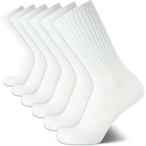 imageCalvin Klein Mens Socks  Lightweight Cotton Blend Crew Socks 6 PackWhite
