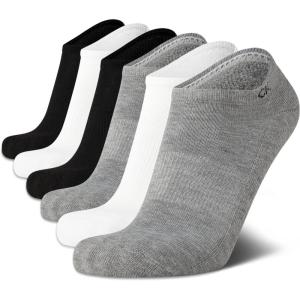 imageCalvin Klein Mens Socks  No Show Low Cut Athletic Socks 6 PackGreyBlackWhite