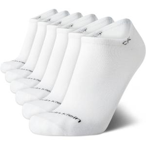 imageCalvin Klein Mens Socks  No Show Low Cut Athletic Socks 6 PackWhite Logo