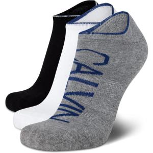imageCalvin Klein Mens Socks  No Show Sneaker Liner Socks 3 PackBlackWhiteGrey