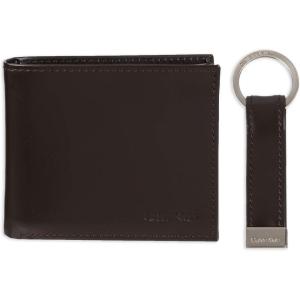 imageCalvin Klein Mens Wallet SetsMinimalist Bifold and Card CasesBrown Coin Pocket  Bifold