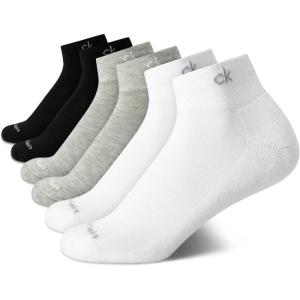 imageCalvin Klein Quarter Socks for Women  6 Pack Cushioned Ankle Socks  Quarter Cut Breathable Lightweight Athletic DesignBlackWhiteGrey