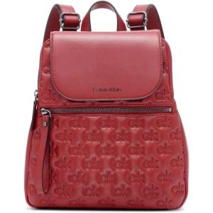 imageCalvin Klein Reyna Signature Key Item Flap Backpack BrownKhakiBlack One SizeBloodstone Puffy Logo