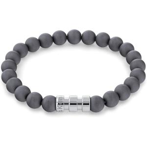 imageCalvin Klein Round Beaded Jewelry Bracelet for Men  Steel Metal Sculpted Bar Design  Fashion Accessory  Gift for HimGrey