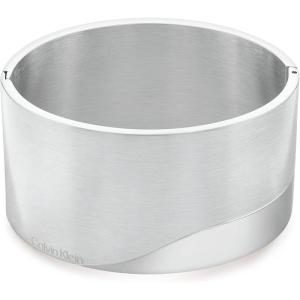 imageCalvin Klein Womens Bangle Bracelet Elegant Minimalism with Contrasting FinishesSilver