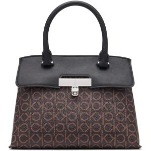 imageCalvin Klein Womens Becky Mini Crossbody Bag  2 in 1 Vegan Leather 2 PocketsBrownKhakiBlack