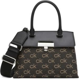 imageCalvin Klein Womens Becky Mini Crossbody Bag  2 in 1 Vegan Leather 2 PocketsDenim Multi Jacquard Logo