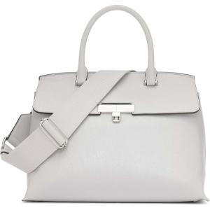 imageCalvin Klein Womens Becky Turn Lock Satchel  2 in 1 Vegan Leather 3 PocketsDove Grey
