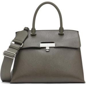 imageCalvin Klein Womens Becky Turn Lock Satchel  2 in 1 Vegan Leather 3 PocketsDusty Olive