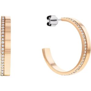 imageCalvin Klein Womens CShape Earrings Elegant Minimalism with Sleek Linear Silhouette and Crystal SettingsCarnation Gold