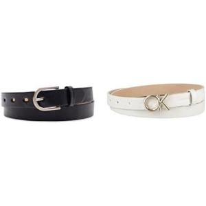 imageCalvin Klein Womens Casual Slim Width Fashion Belt for Jeans Trousers and DressesBlack  White Slim