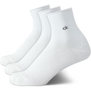 imageCalvin Klein Womens Crew Socks  3 Pack Soft Cotton Blend Roll Cuff MiniMid Crew Dress Socks for Women Shoe Size 410White