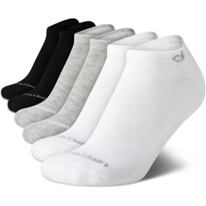 imageCalvin Klein Womens Low Cut Socks  6 Pack Breathable Cushioned Athletic Performance No Show Socks for Women Sizes 410BlackWhiteGrey
