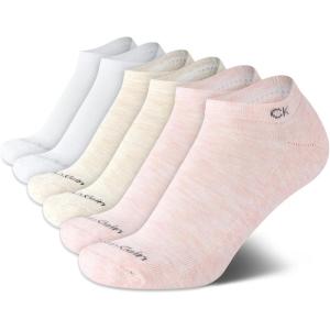 imageCalvin Klein Womens Low Cut Socks  6 Pack Breathable Cushioned Athletic Performance No Show Socks for Women Sizes 410Oatmeal Heather