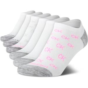 imageCalvin Klein Womens Low Cut Socks  6 Pack Breathable Cushioned Athletic Performance No Show Socks for Women Sizes 410White Ck Logo