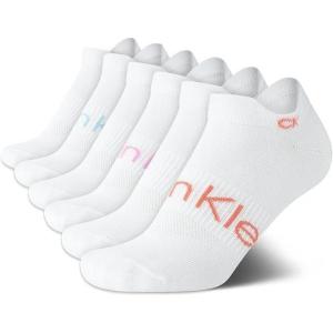 imageCalvin Klein Womens Low Cut Socks  6 Pack Breathable Cushioned Athletic Performance No Show Socks for Women Sizes 410White Tab