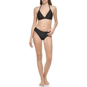 imageCalvin Klein Womens Low Waisted Elastic Logo Triangle Bikini SetBlack Shimmer