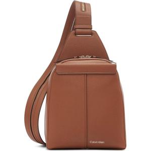 imageCalvin Klein Womens Millie Backpack for Women  Vegan Leather Monogram Backpack 2 Pockets BrownKhakiBlack One SizeCaramel