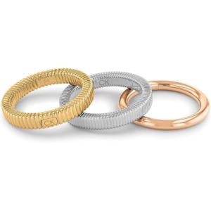 imageCalvin Klein Womens Stackable Rings TriColor with Ribbed TextureInner circumference 56
