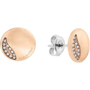 imageCalvin Klein Womens Stud Earrings Elegant Minimalism with Sleek Circular Design and Crystal SettingsCarnation Gold