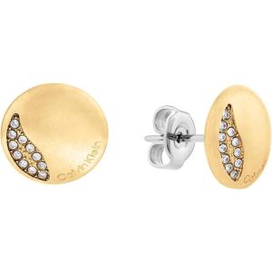 imageCalvin Klein Womens Stud Earrings Elegant Minimalism with Sleek Circular Design and Crystal SettingsYellow Gold