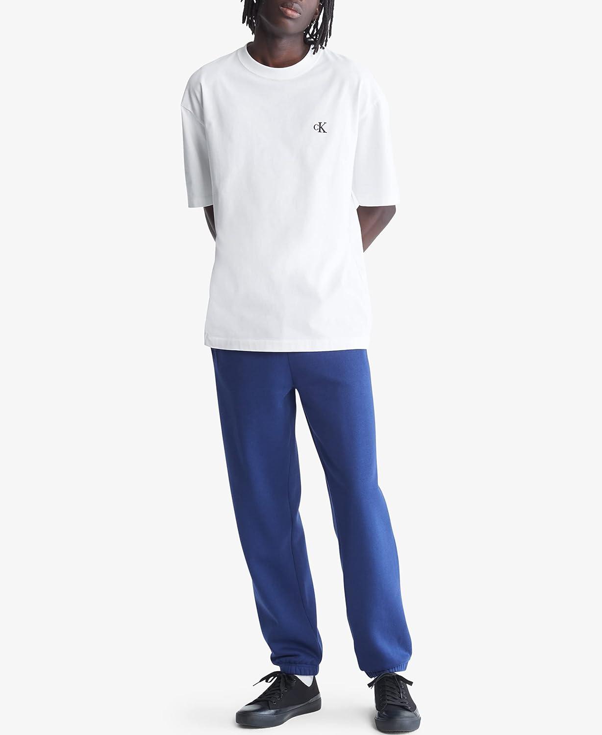 imageCalvin Klein Mens Monogram Logo Fleece JoggersBeacon Blue