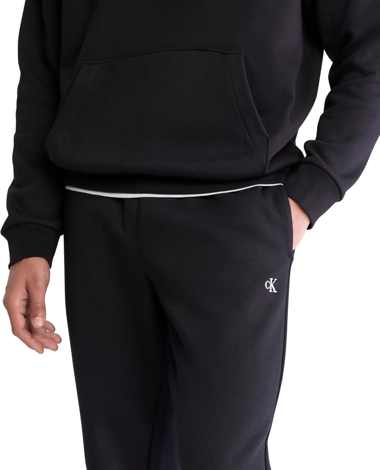 imageCalvin Klein Mens Monogram Logo Fleece JoggersBlack Beauty